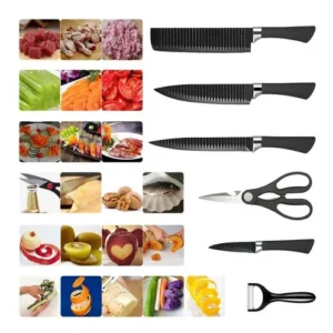 SET DE CUCHILLOS x 6 NEGRO